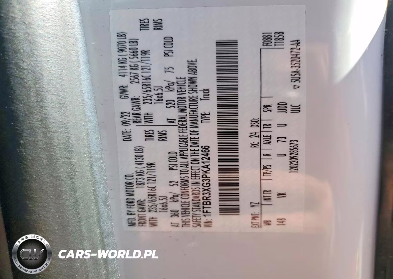 2023 Ford Transit 250 Utility - Service Van VIN:1FTBR3XG3PKA12466 - 12
