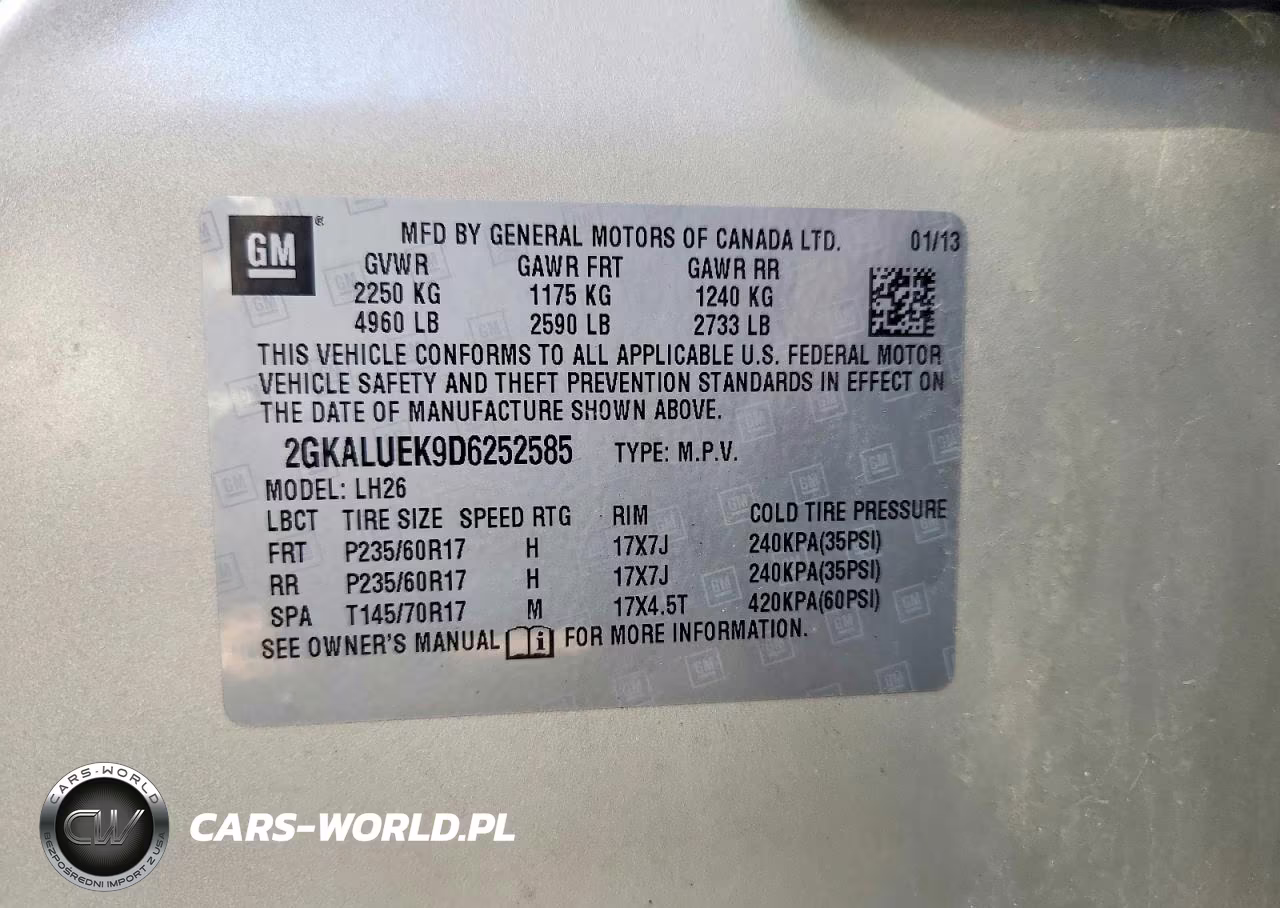 2013 GMC Terrain Slt VIN:2GKALUEK9D6252585 - 13