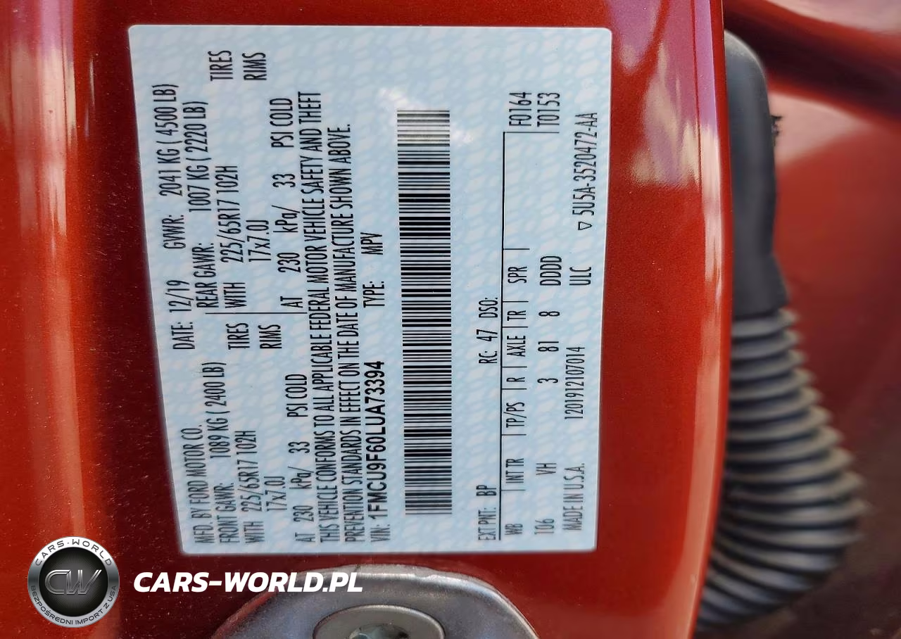 2020 Ford Escape S VIN:1FMCU9F60LUA73394 - 13