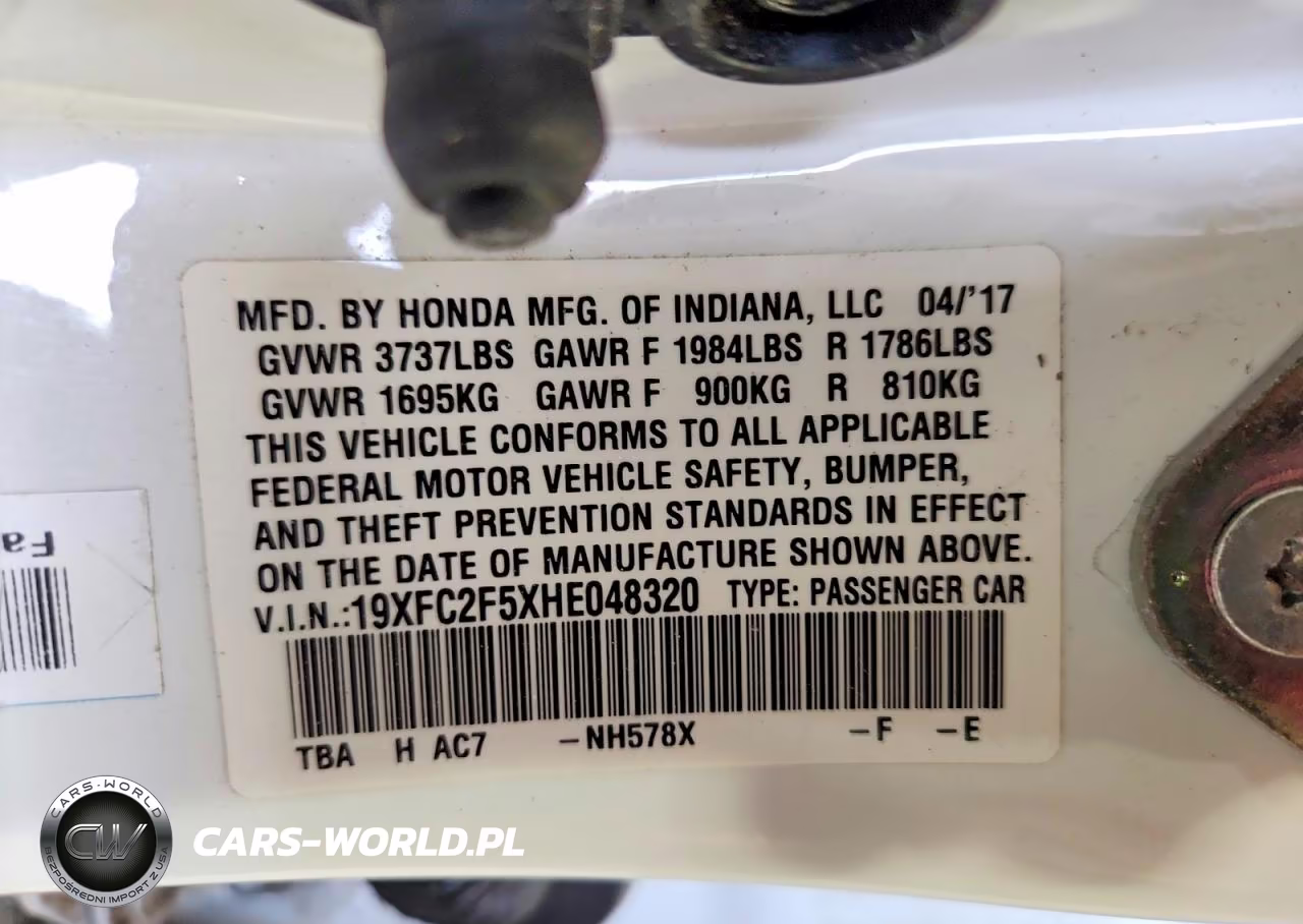 2017 Honda Civic Lx VIN:19XFC2F5XHE048320 - 12