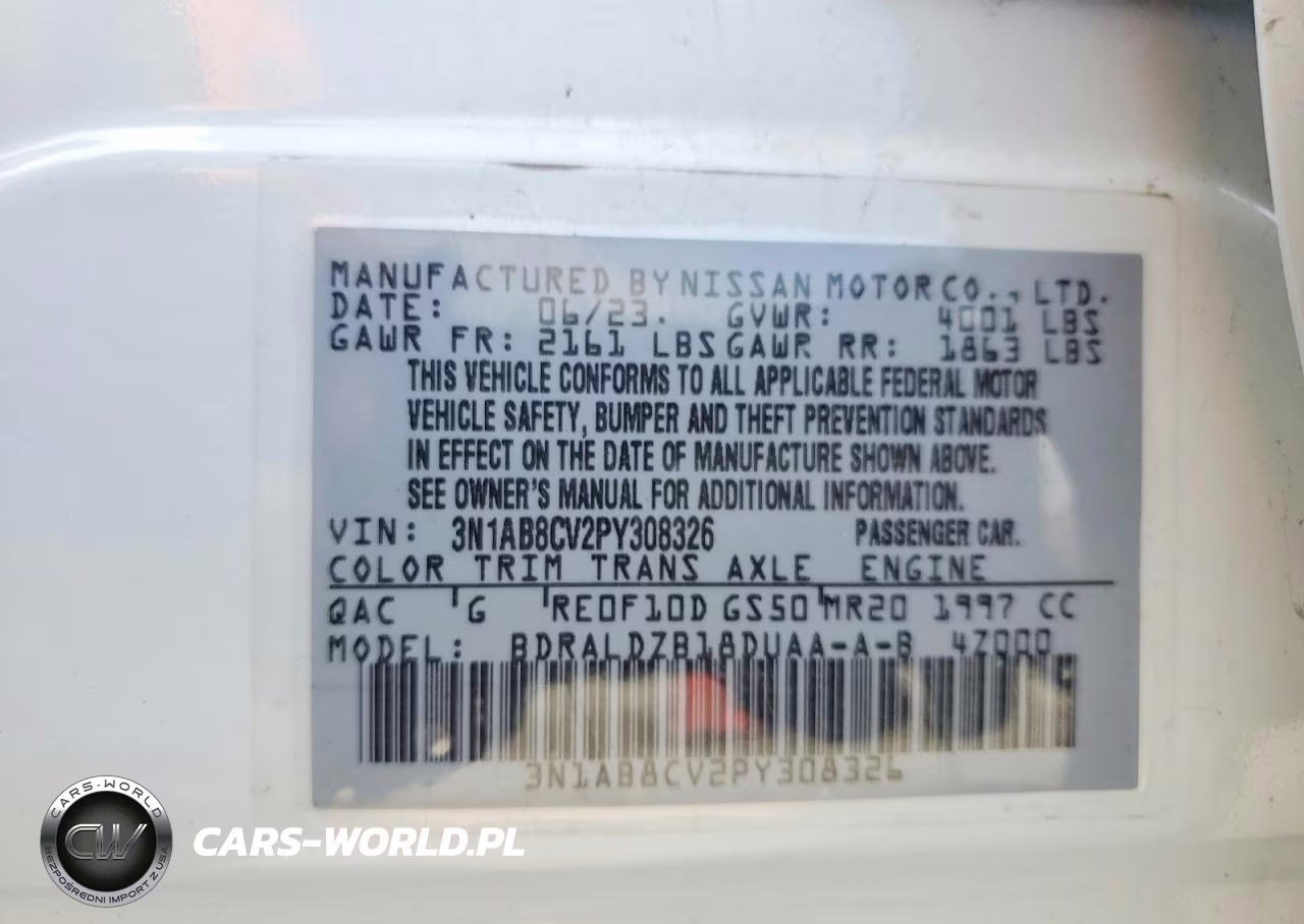 2023 Nissan Sentra Sv VIN:3N1AB8CV2PY308326 - 12