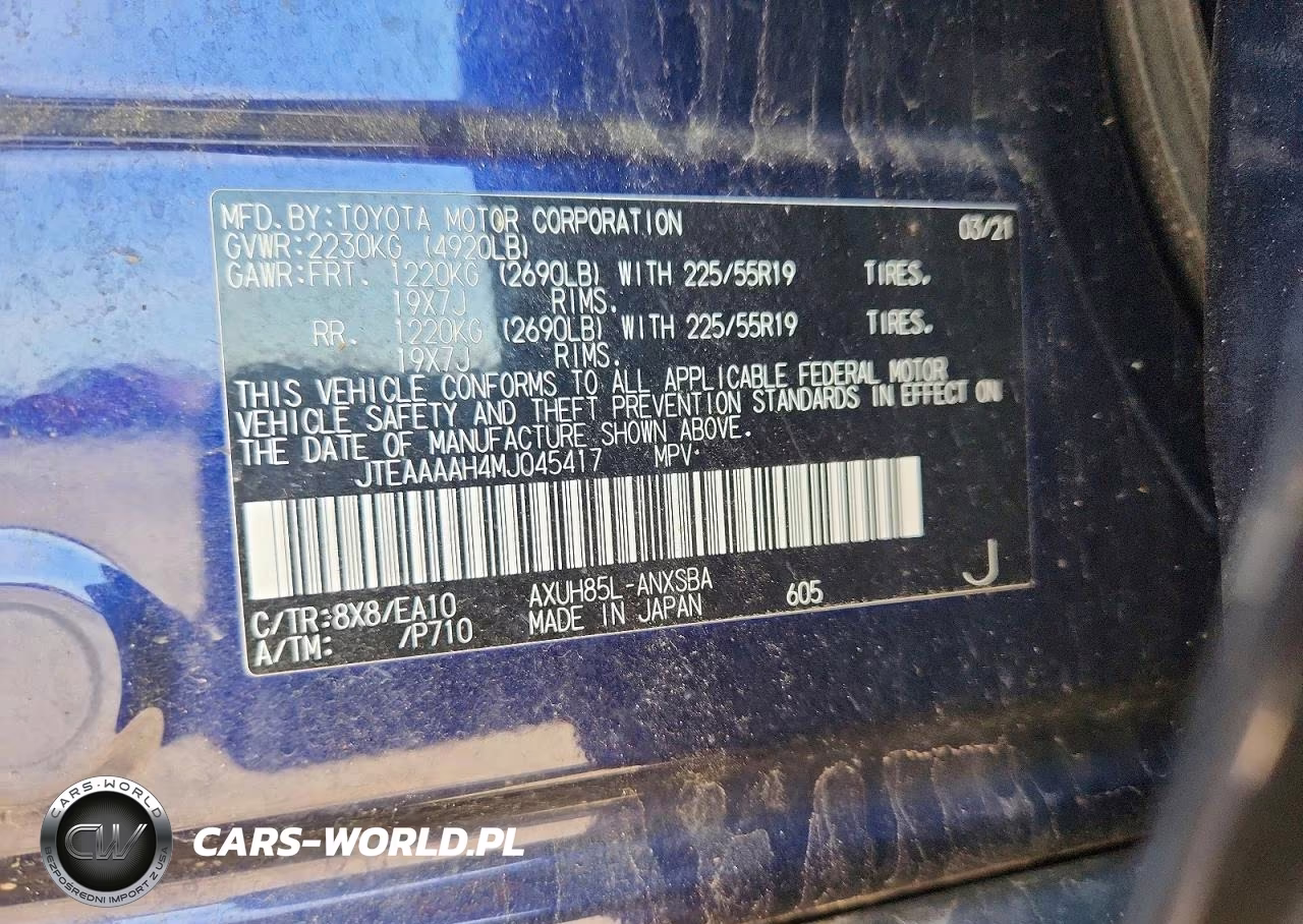 2021 Toyota Venza Limited VIN:JTEAAAAH4MJ045417 - 13