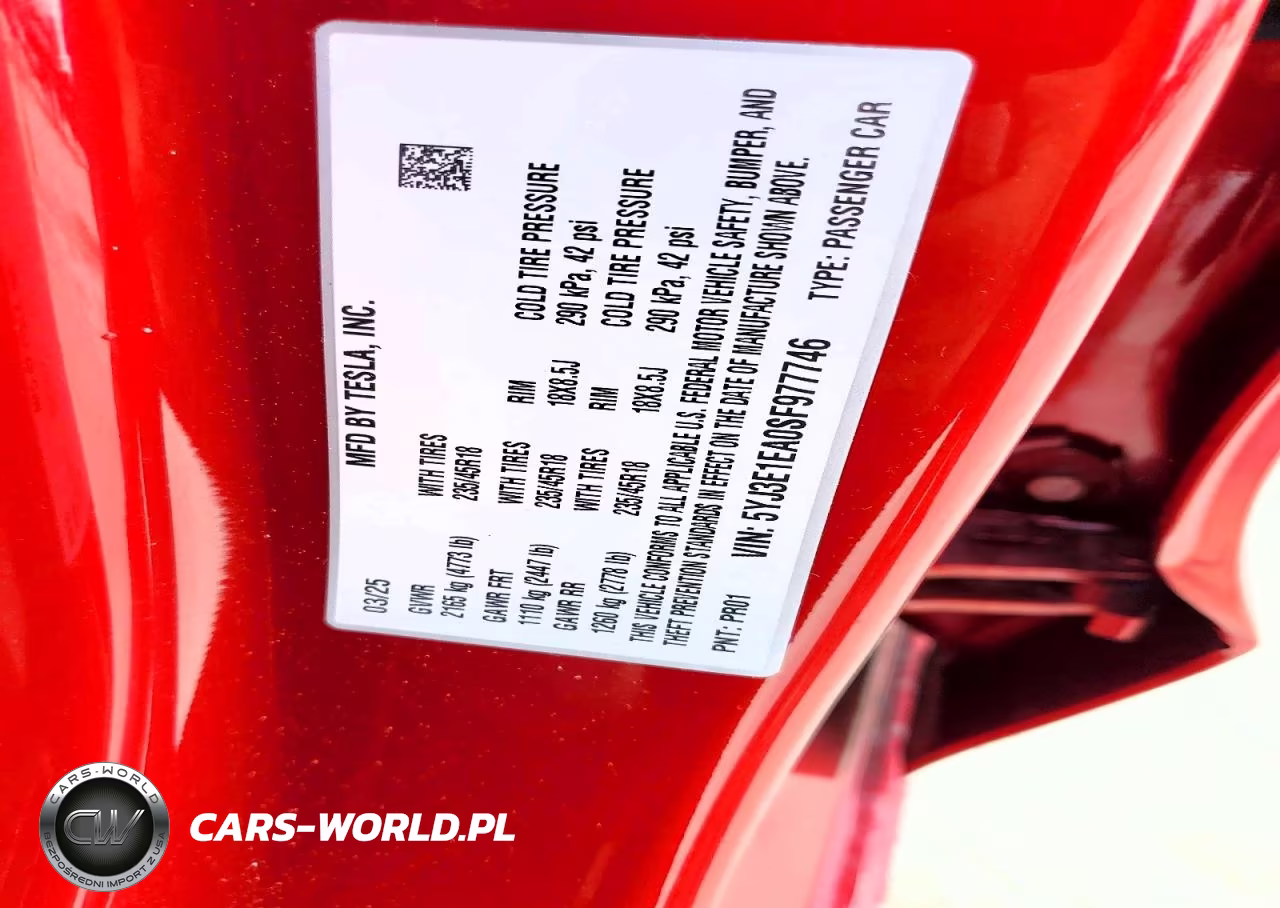 2025 Tesla Model 3 VIN:5YJ3E1EA0SF977746 - 12