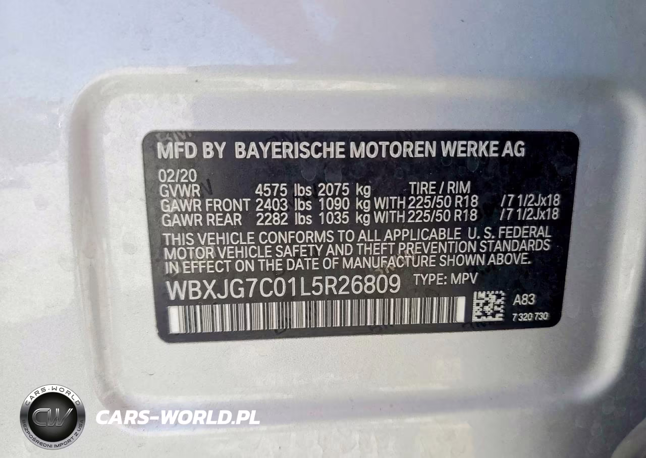 2020 BMW X1 Sdrive28I VIN:WBXJG7C01L5R26809 - 14