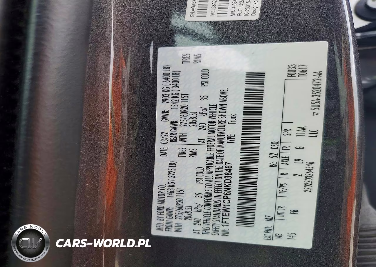 2022 Ford F150 Supercrew VIN:1FTEW1CP6NKD38467 - 12