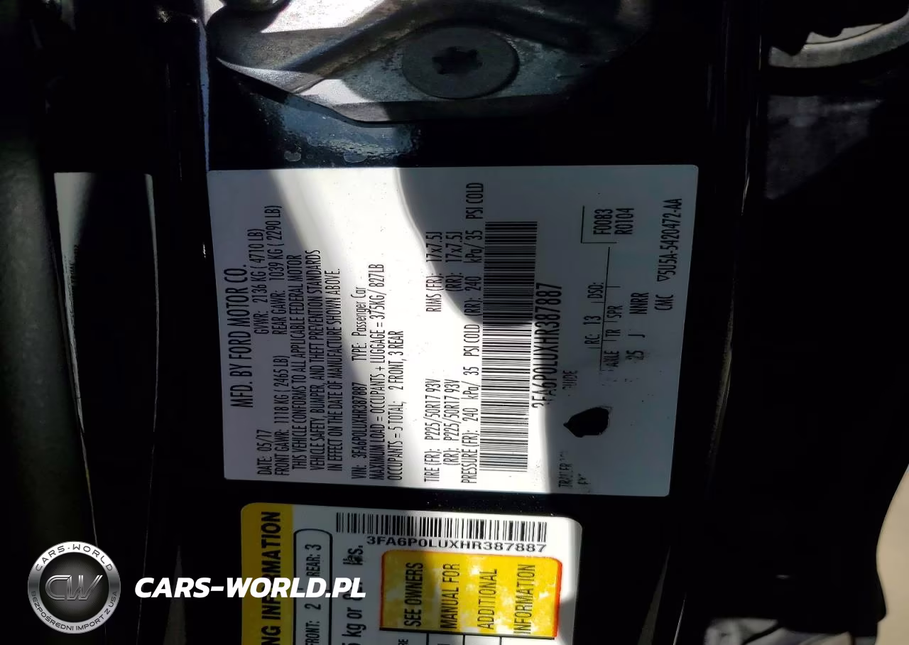 2017 Ford Fusion VIN:3FA6P0LUXHR387887 - 13