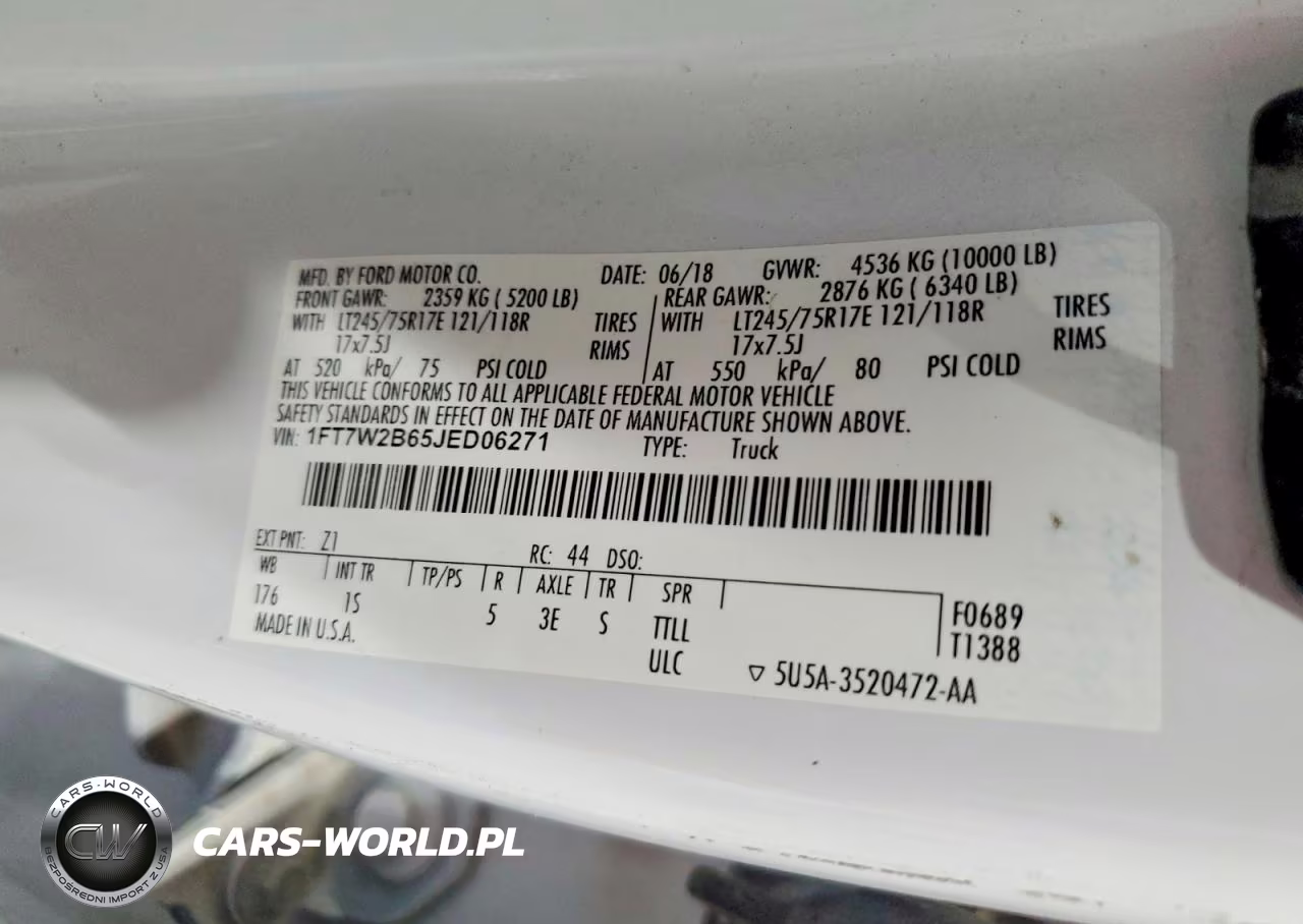 2018 Ford F250 Super Duty VIN:1FT7W2B65JED06271 - 12