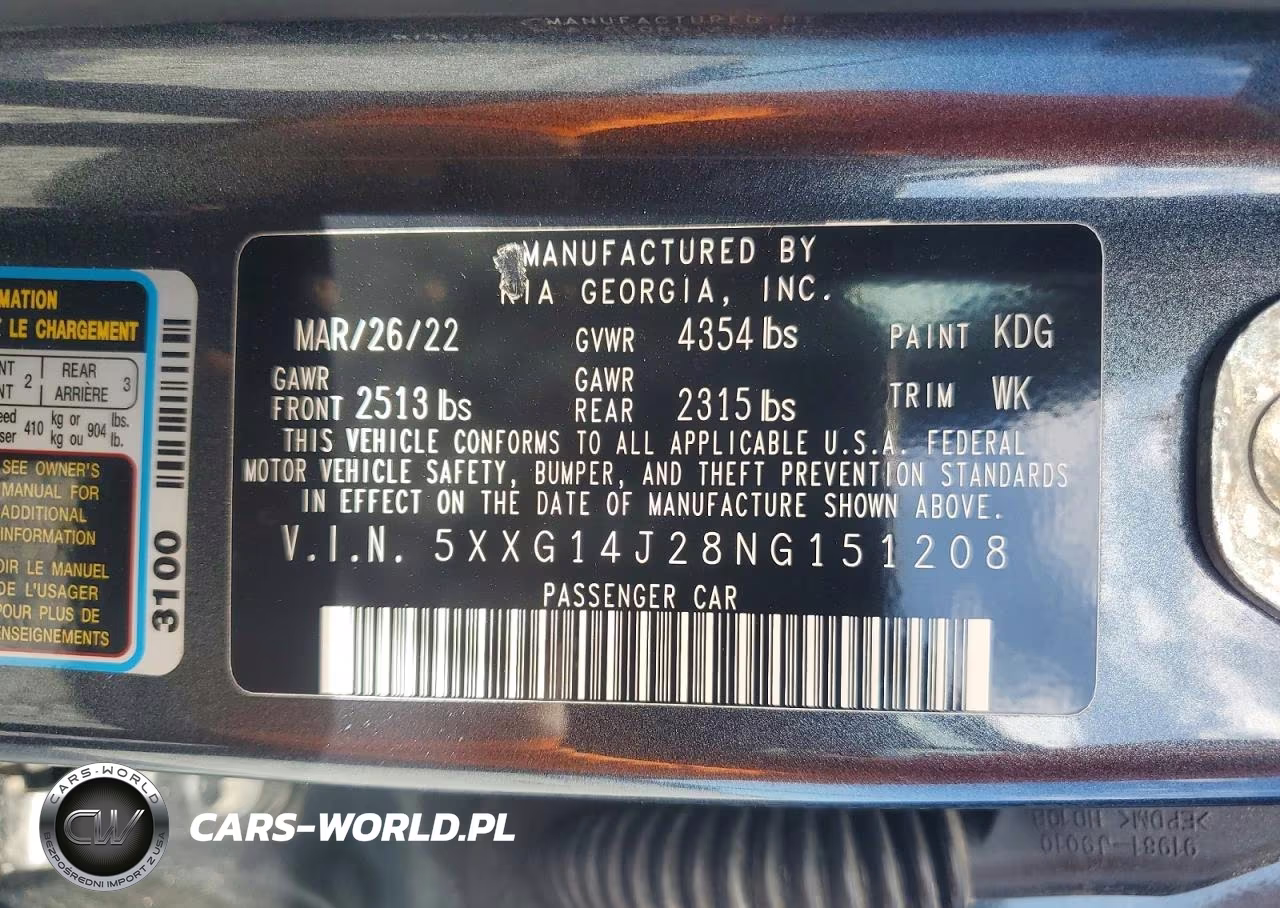 2022 Kia K5 Lxs VIN:5XXG14J28NG151208 - 12