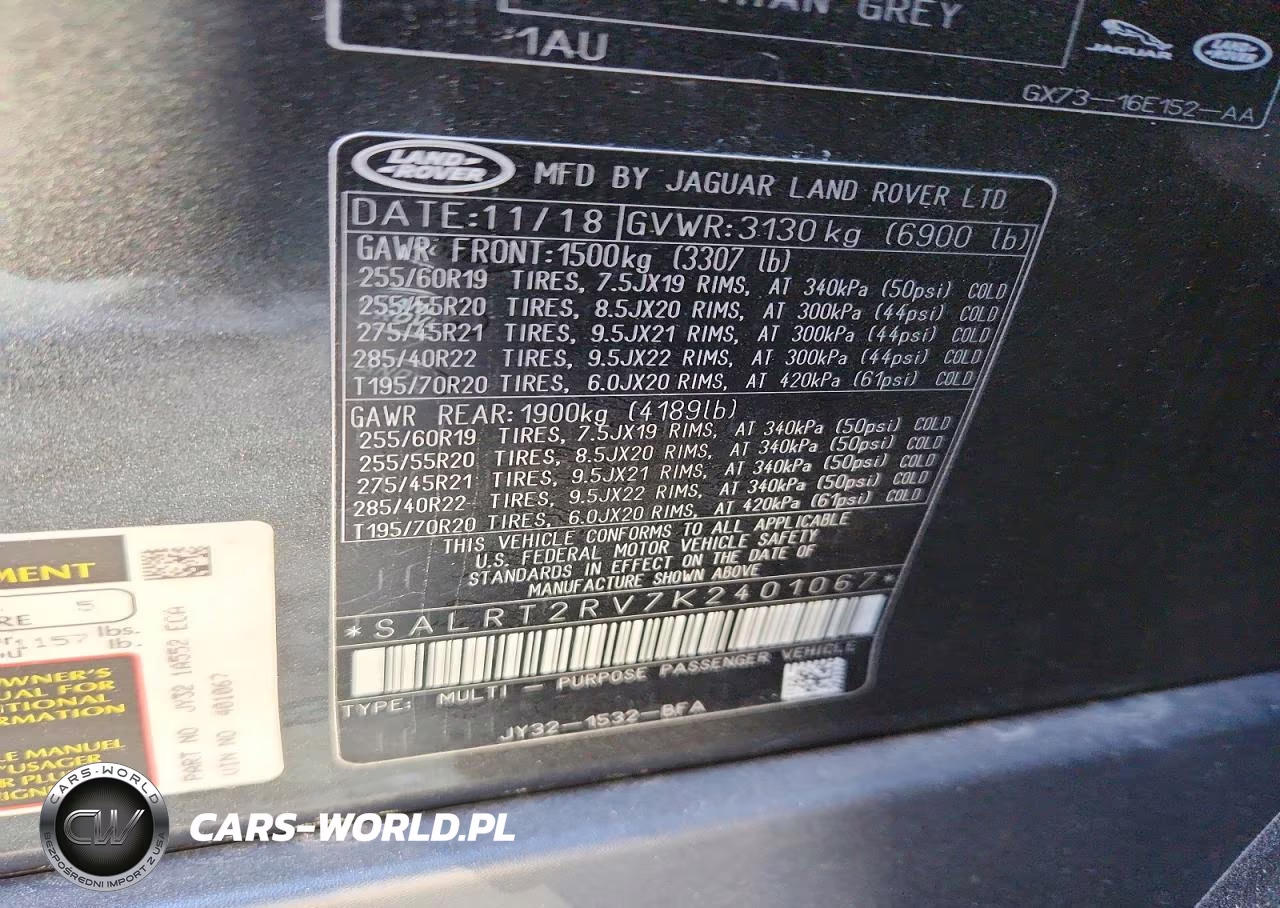 2019 Land Rover Discovery Hse Luxury VIN:SALRT2RV7K2401067 - 14