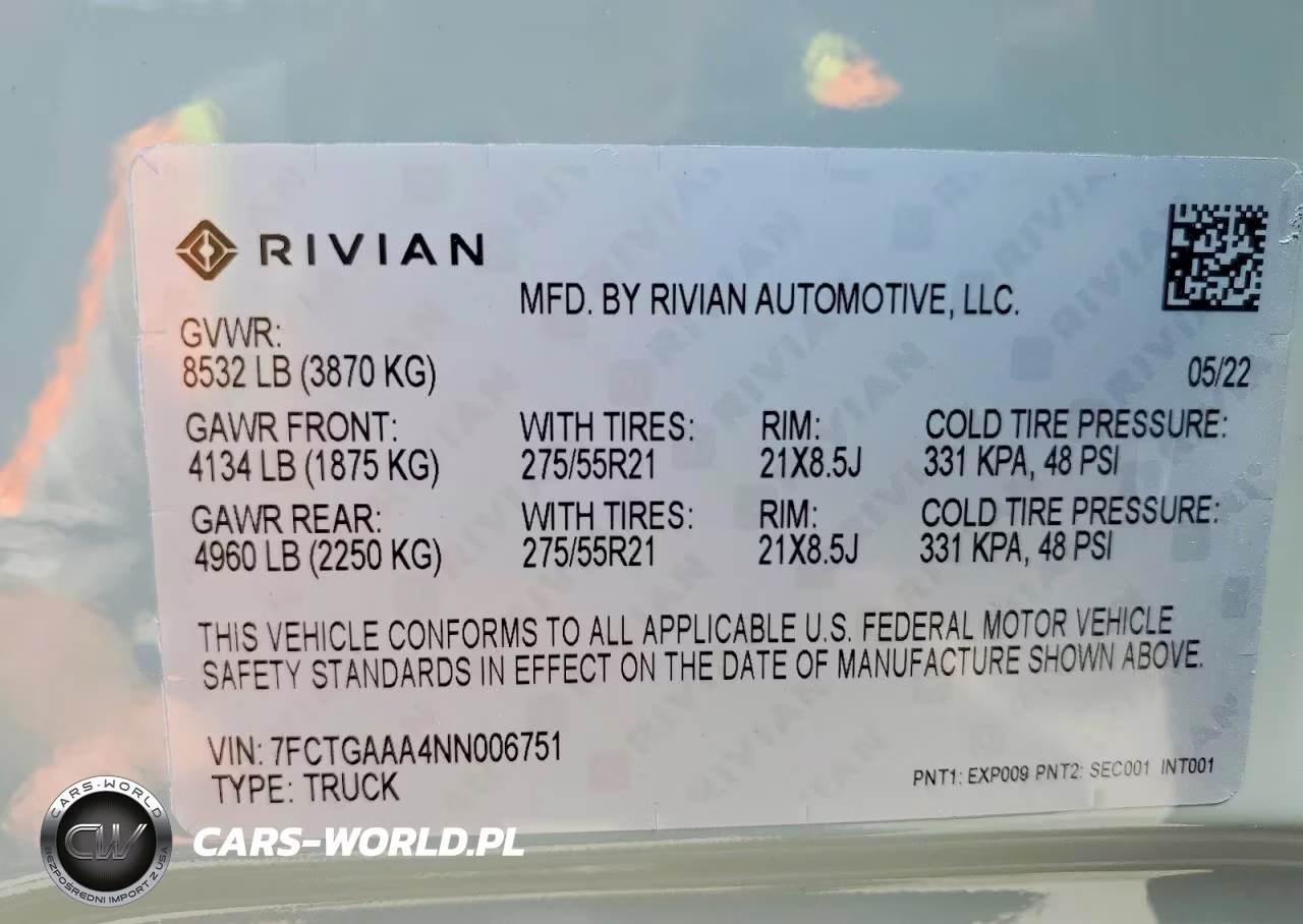 2022 Rivian R1T Adventure VIN:7FCTGAAA4NN006751 - 12