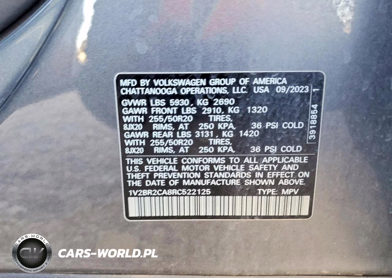 2024 Volkswagen Atlas Sel VIN:1V2BR2CA8RC522125 - 13
