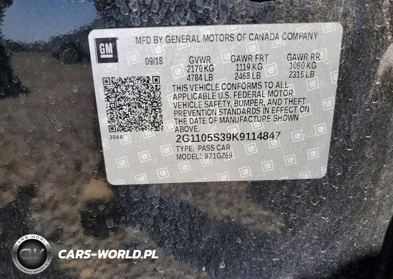 2019 Chevrolet Impala Premier VIN:2G1105S39K9114847 - 12