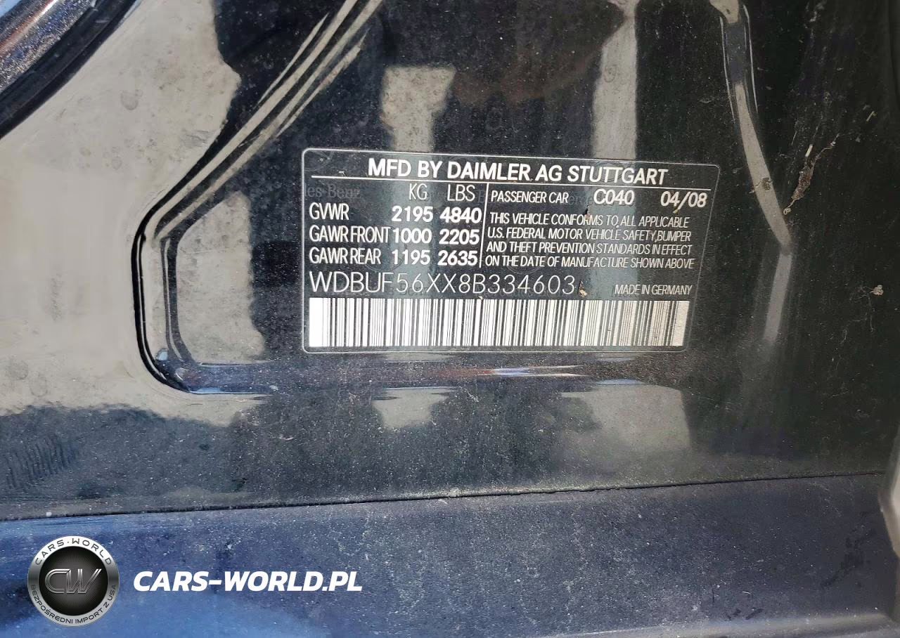 2008 Mercedes-Benz E 350 VIN:WDBUF56XX8B334603 - 12