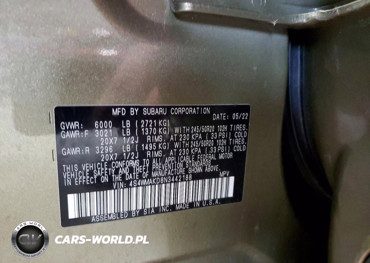 2022 Subaru Ascent Limited VIN:4S4WMAKD8N3442188 - 13