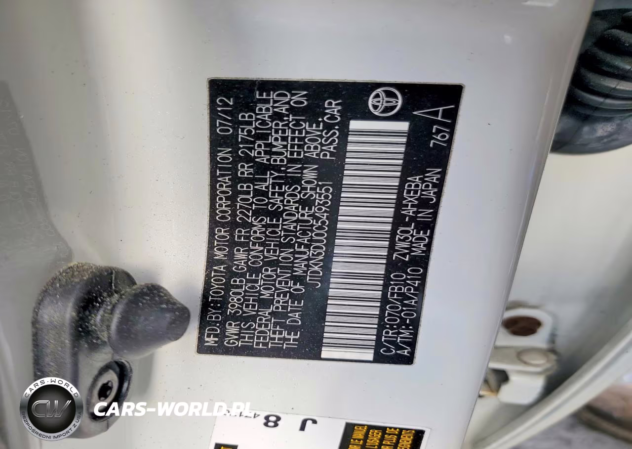 2012 Toyota Prius Two VIN:JTDKN3DU0C5493551 - 12