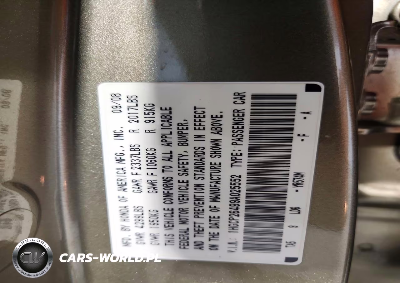 2009 Honda Accord Lxp VIN:1HGCP26499A025552 - 12