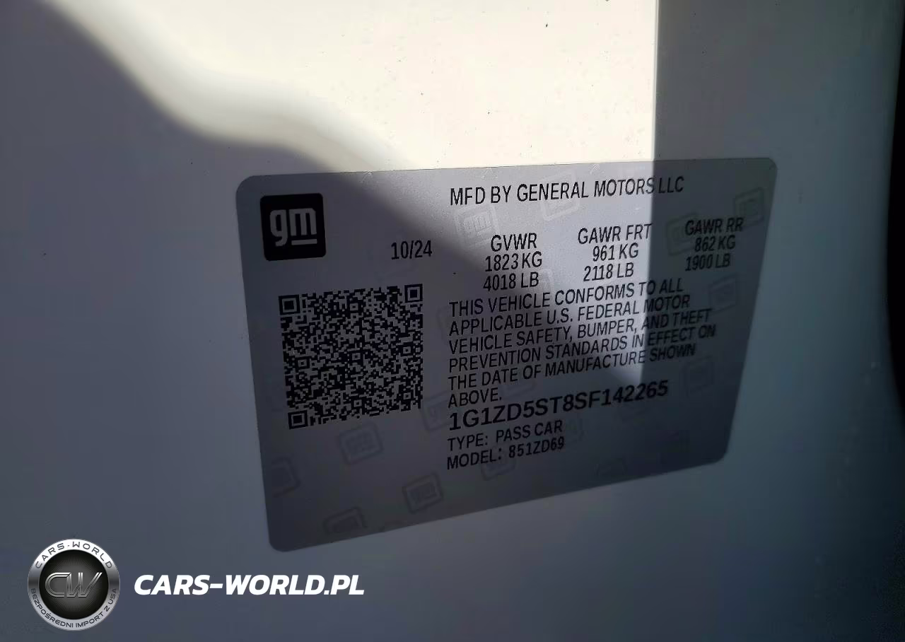 2025 Chevrolet Malibu Lt VIN:1G1ZD5ST8SF142265 - 12