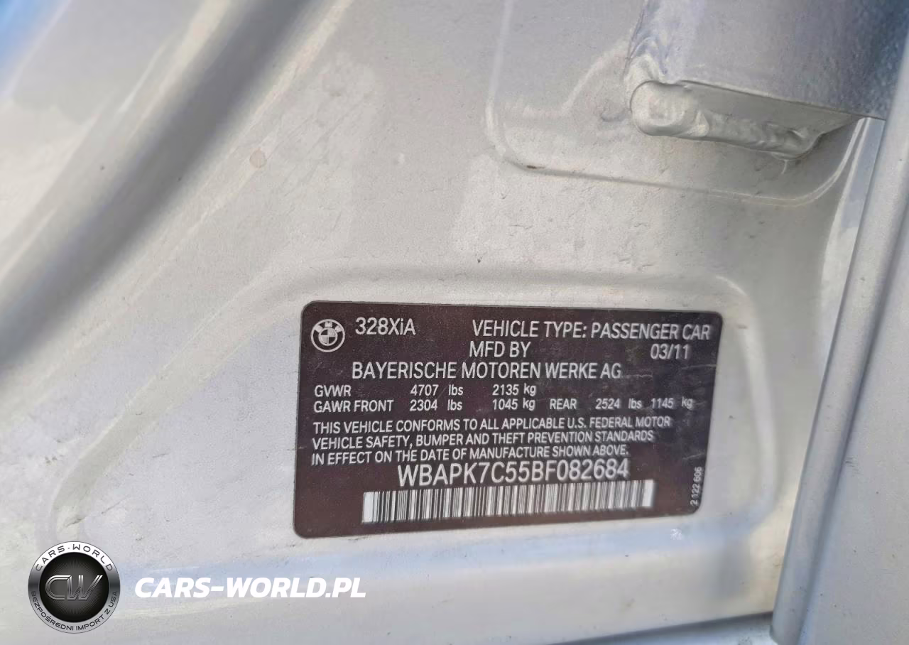2011 BMW 328 Xi VIN:WBAPK7C55BF082684 - 12