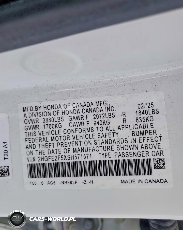 2025 Honda Civic Sport VIN:2HGFE2F5XSH571571 - 12