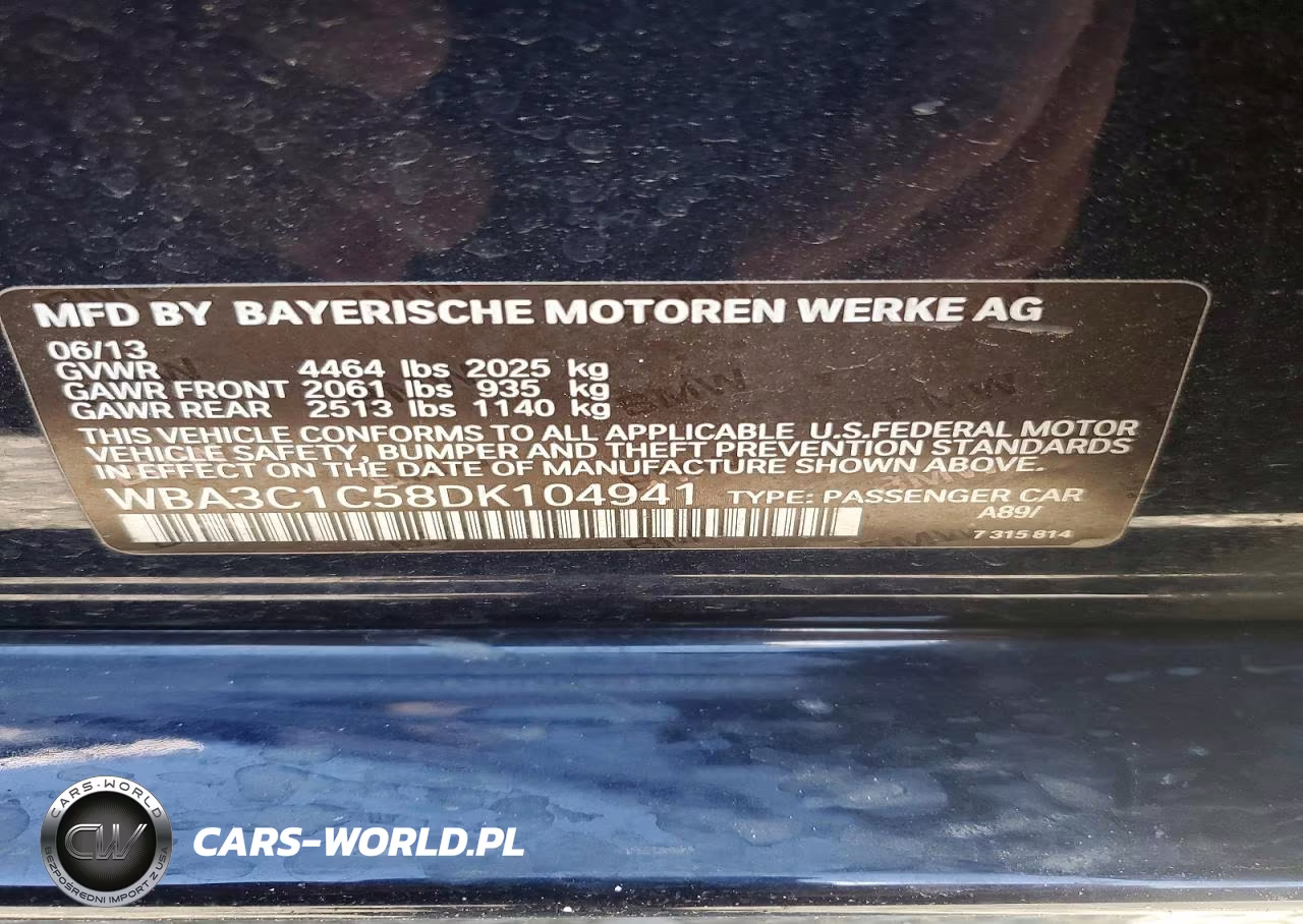 2013 BMW 328 I Sulev VIN:WBA3C1C58DK104941 - 12