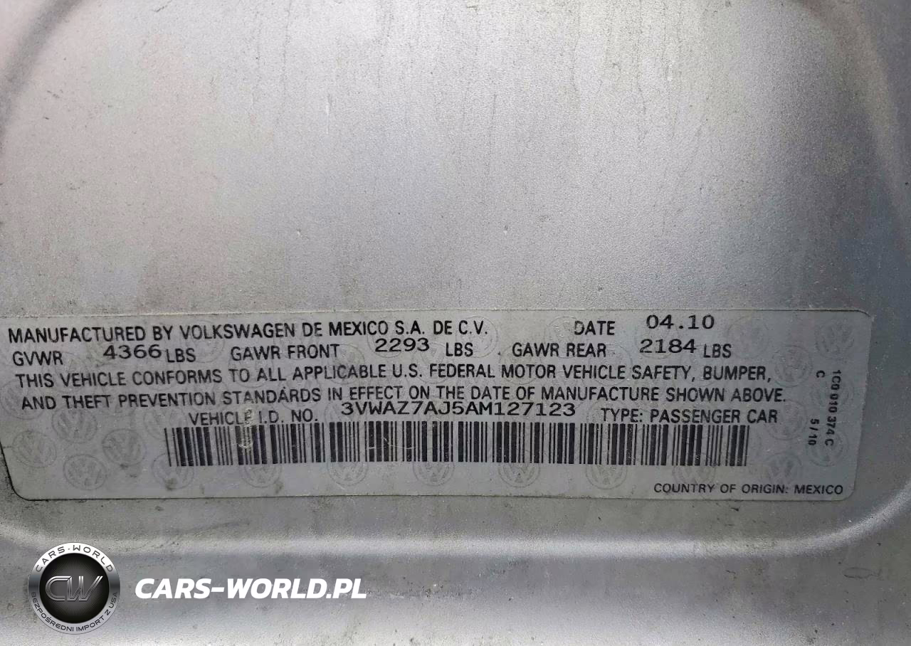 2010 Volkswagen Jetta VIN:3VWAZ7AJ5AM127123 - 12