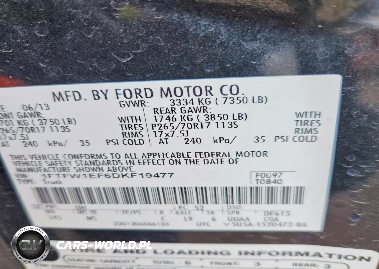 2013 Ford F150 Supercrew VIN:1FTFW1EF6DKF19477 - 12