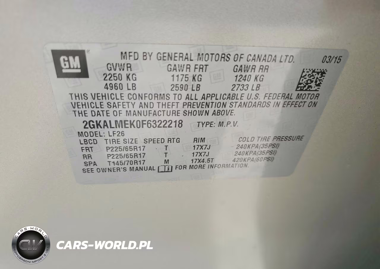 2015 GMC Terrain Sle VIN:2GKALMEK0F6322218 - 13