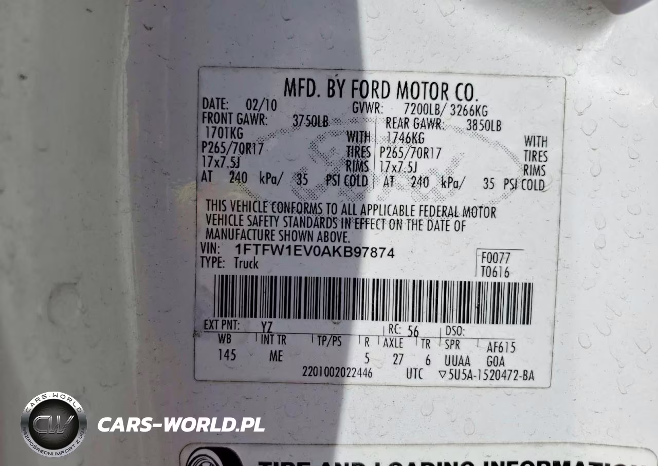 2010 Ford F150 Supercrew VIN:1FTFW1EV0AKB97874 - 12