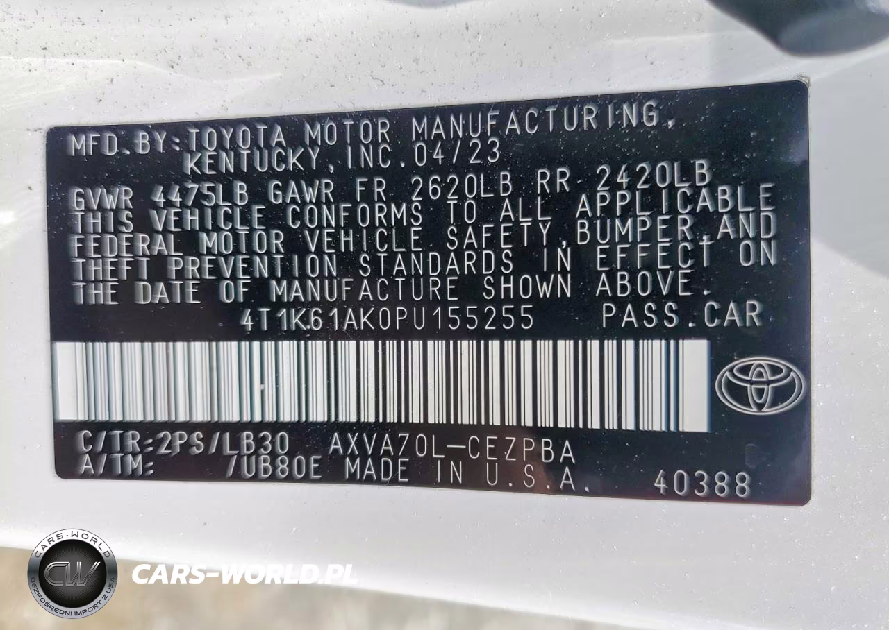 2023 Toyota Camry Xse VIN:4T1K61AK0PU155255 - 13