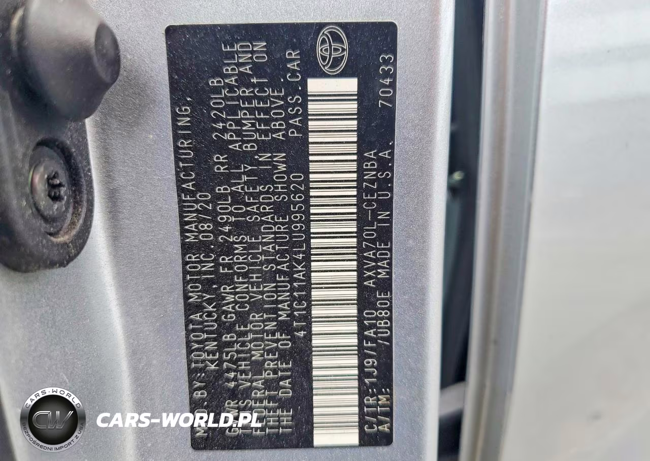 2020 Toyota Camry Le VIN:4T1C11AK4LU995620 - 12