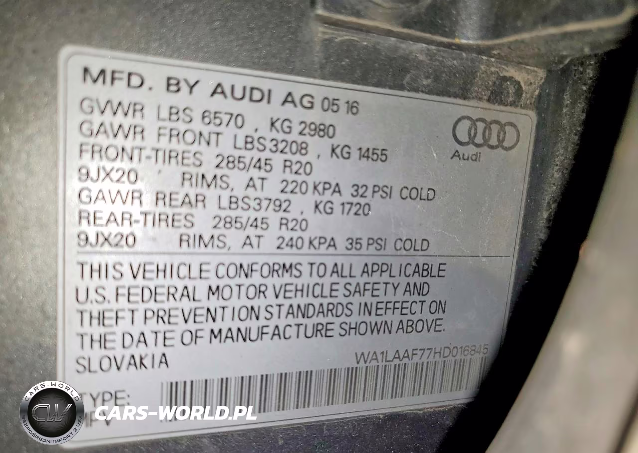 2017 Audi Q7 Premium Plus VIN:WA1LAAF77HD016845 - 13