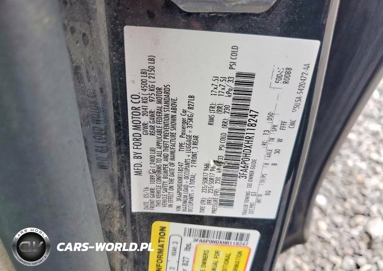 2017 Ford Fusion Se VIN:3FA6P0HDXHR118247 - 13