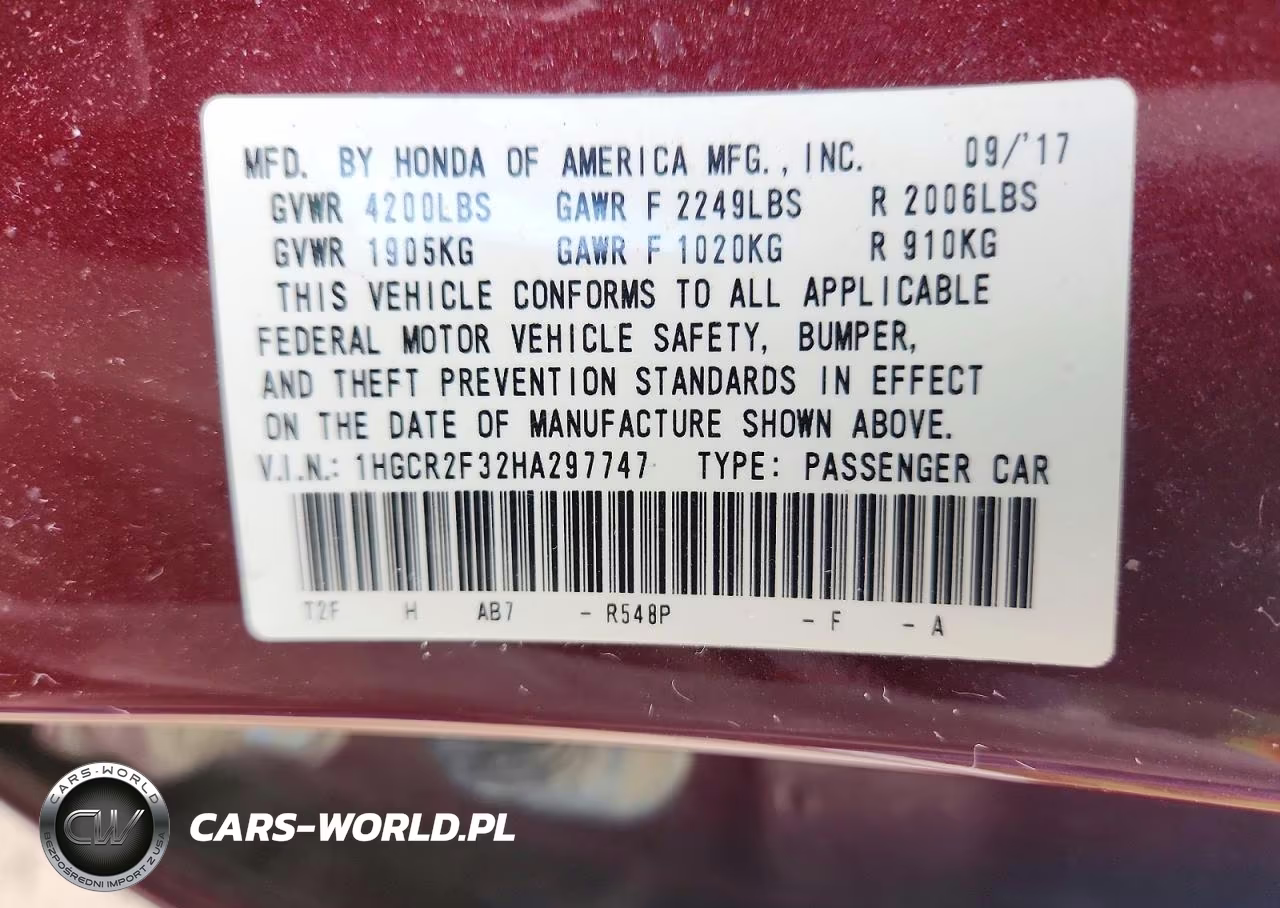 2017 Honda Accord Lx VIN:1HGCR2F32HA297747 - 12