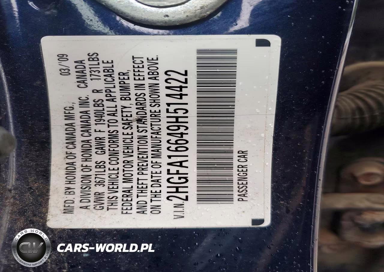 2009 Honda Civic Lx-S VIN:2HGFA16649H514422 - 13
