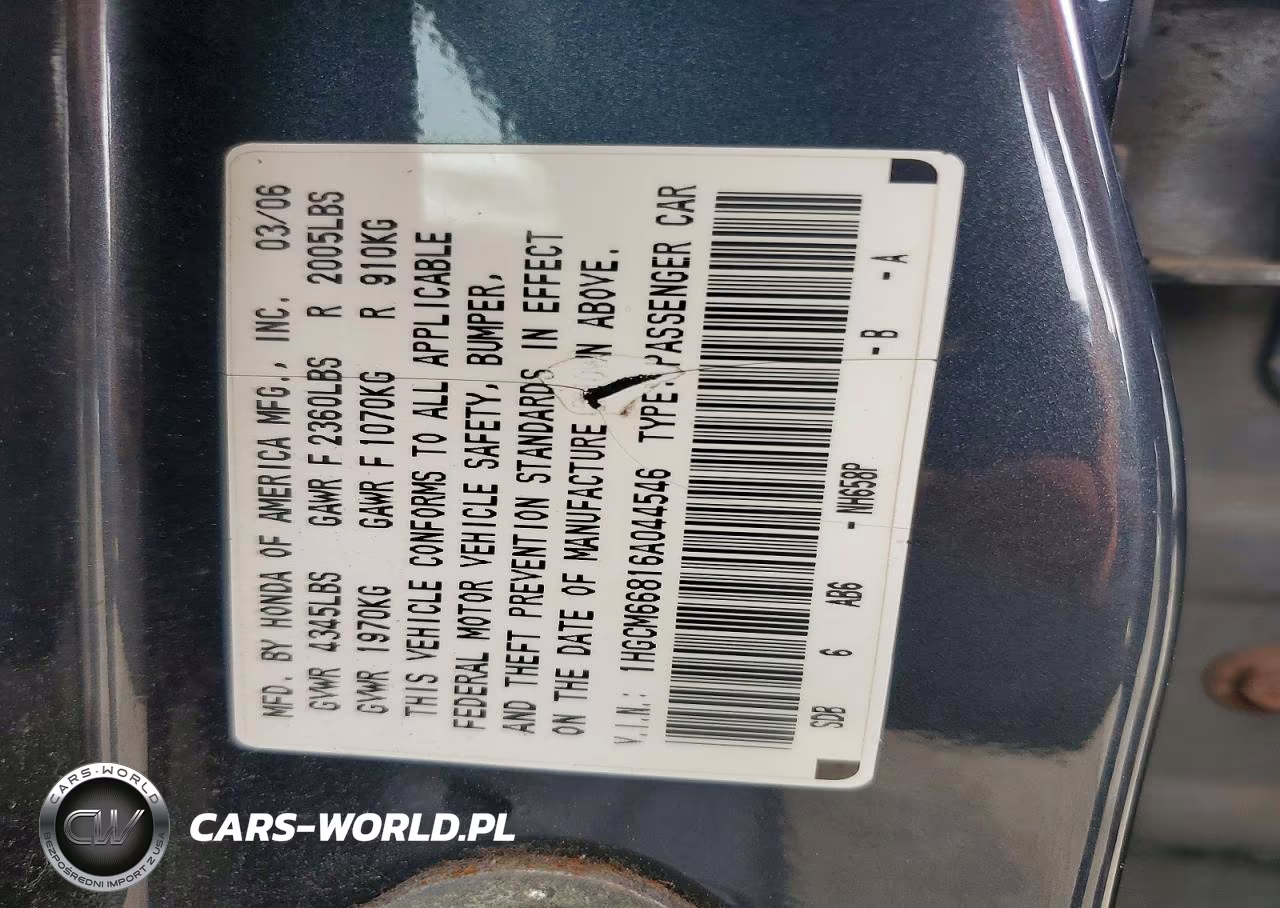 2006 Honda Accord Ex VIN:1HGCM66816A044546 - 12