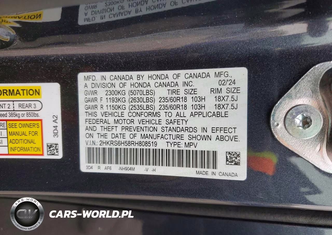 2024 Honda Cr-V Sport VIN:2HKRS6H58RH808519 - 13