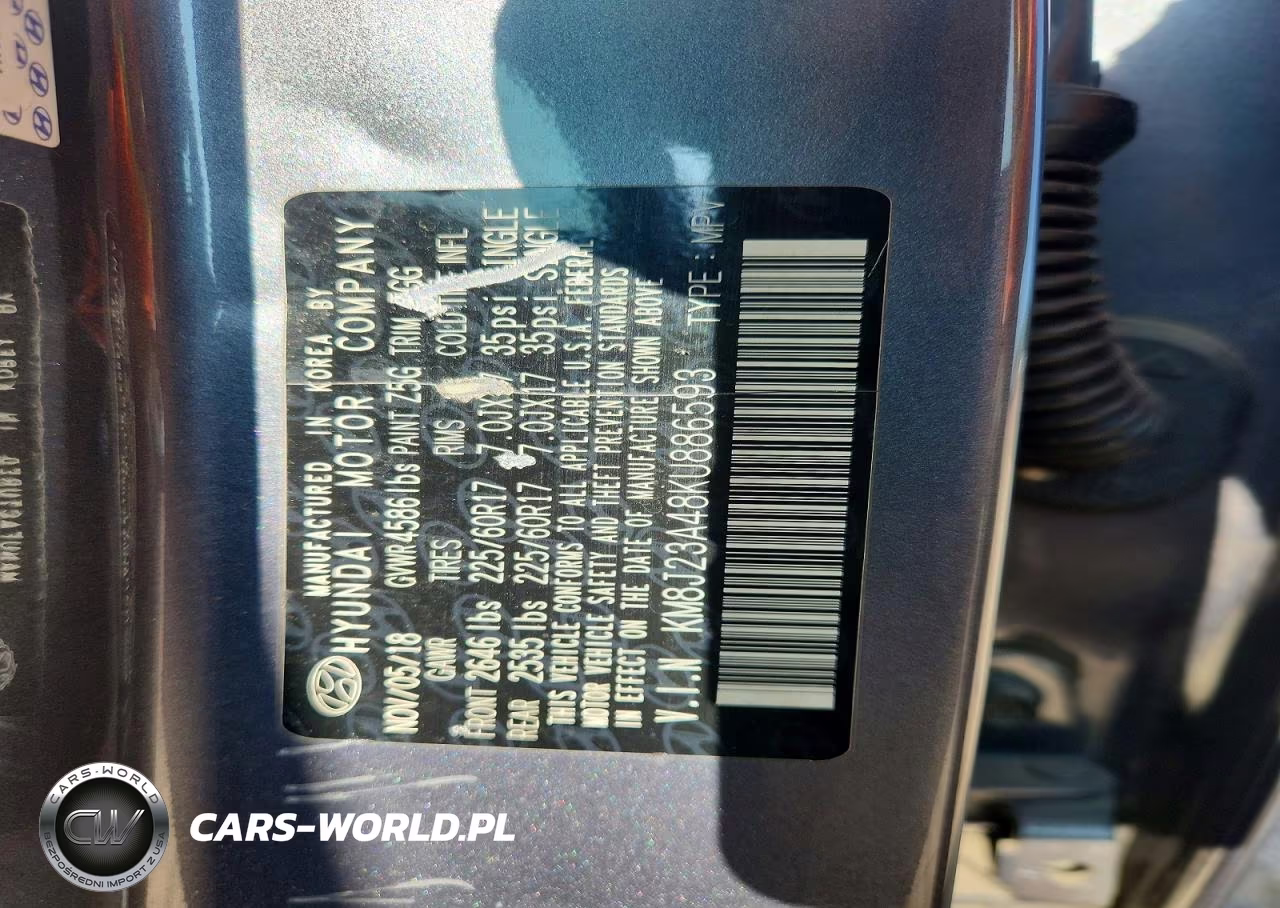 2019 Hyundai Tucson Se VIN:KM8J23A48KU886593 - 13