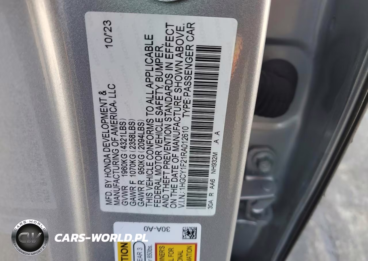 2024 HONDA ACCORD LX VIN:1HGCY1F21RA012610 - 12