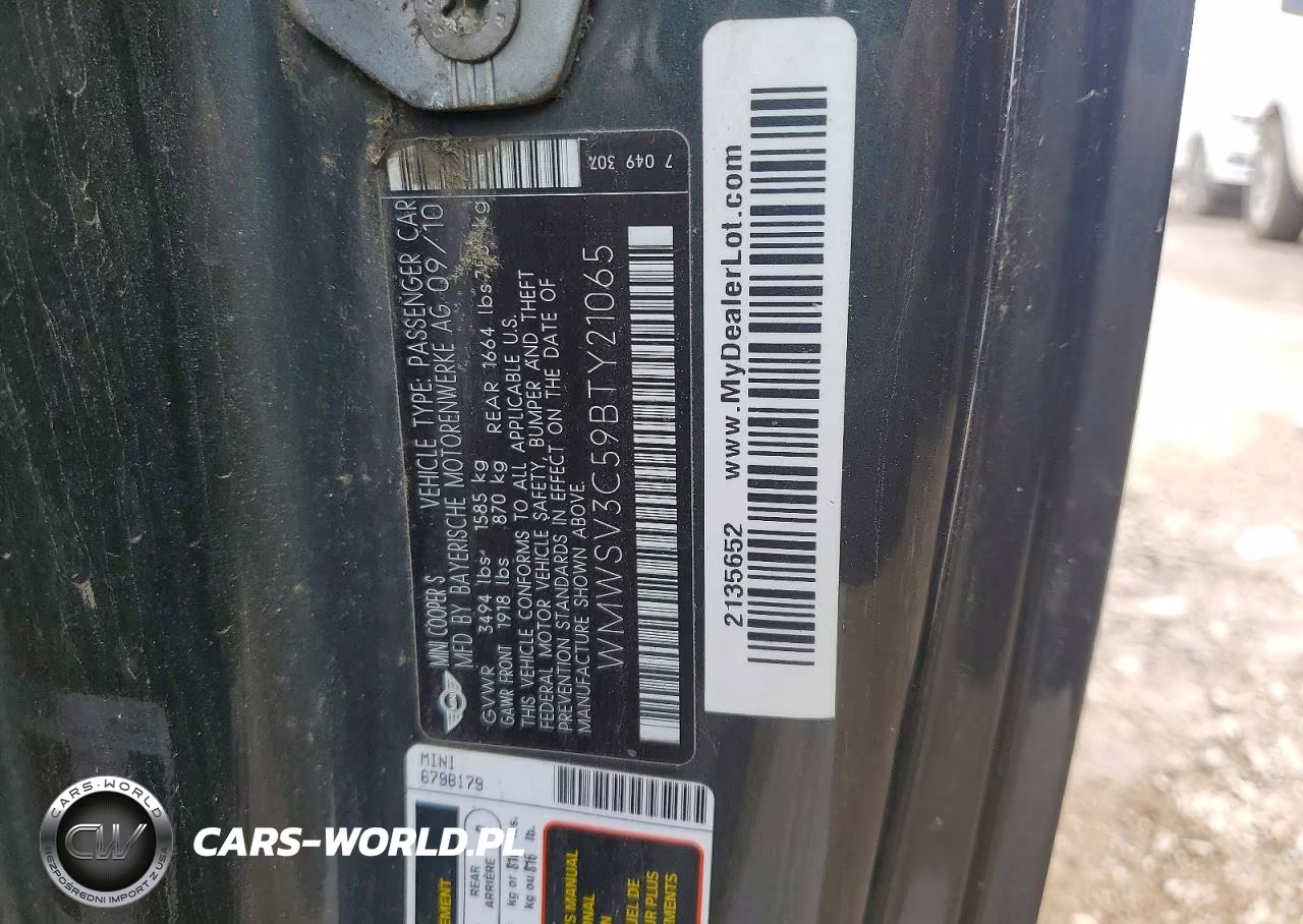 2011 Mini Cooper S VIN:WMWSV3C59BTY21065 - 12