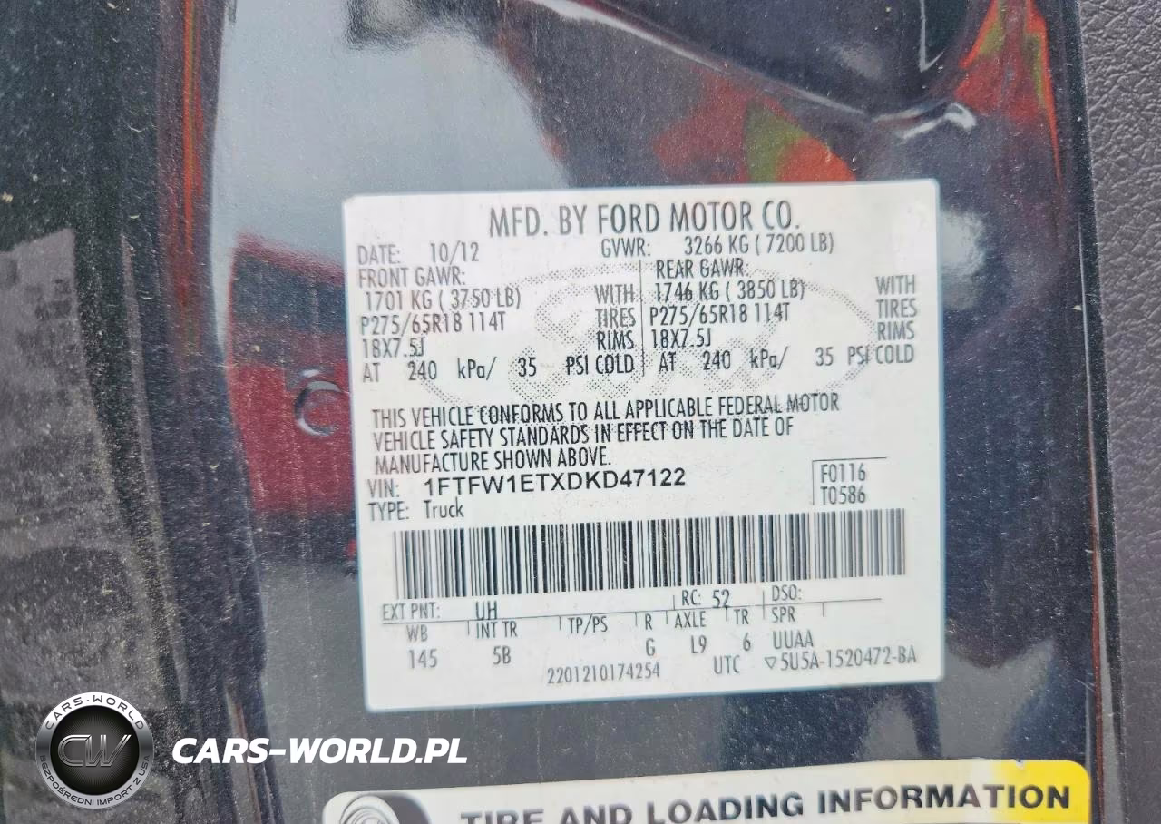 2013 Ford F150 Supercrew VIN:1FTFW1ETXDKD47122 - 13