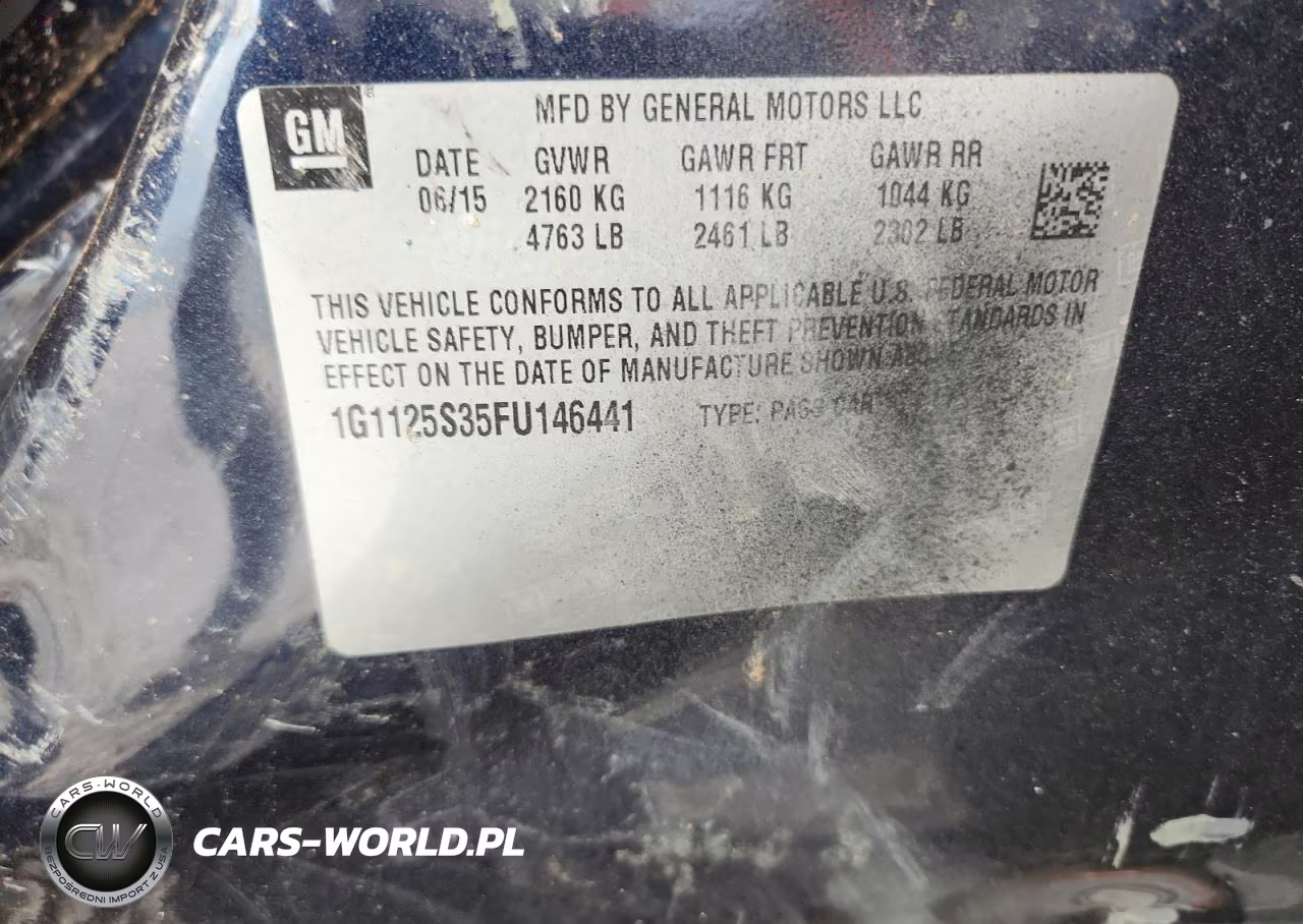 2015 Chevrolet Impala Lt VIN:1G1125S35FU146441 - 13
