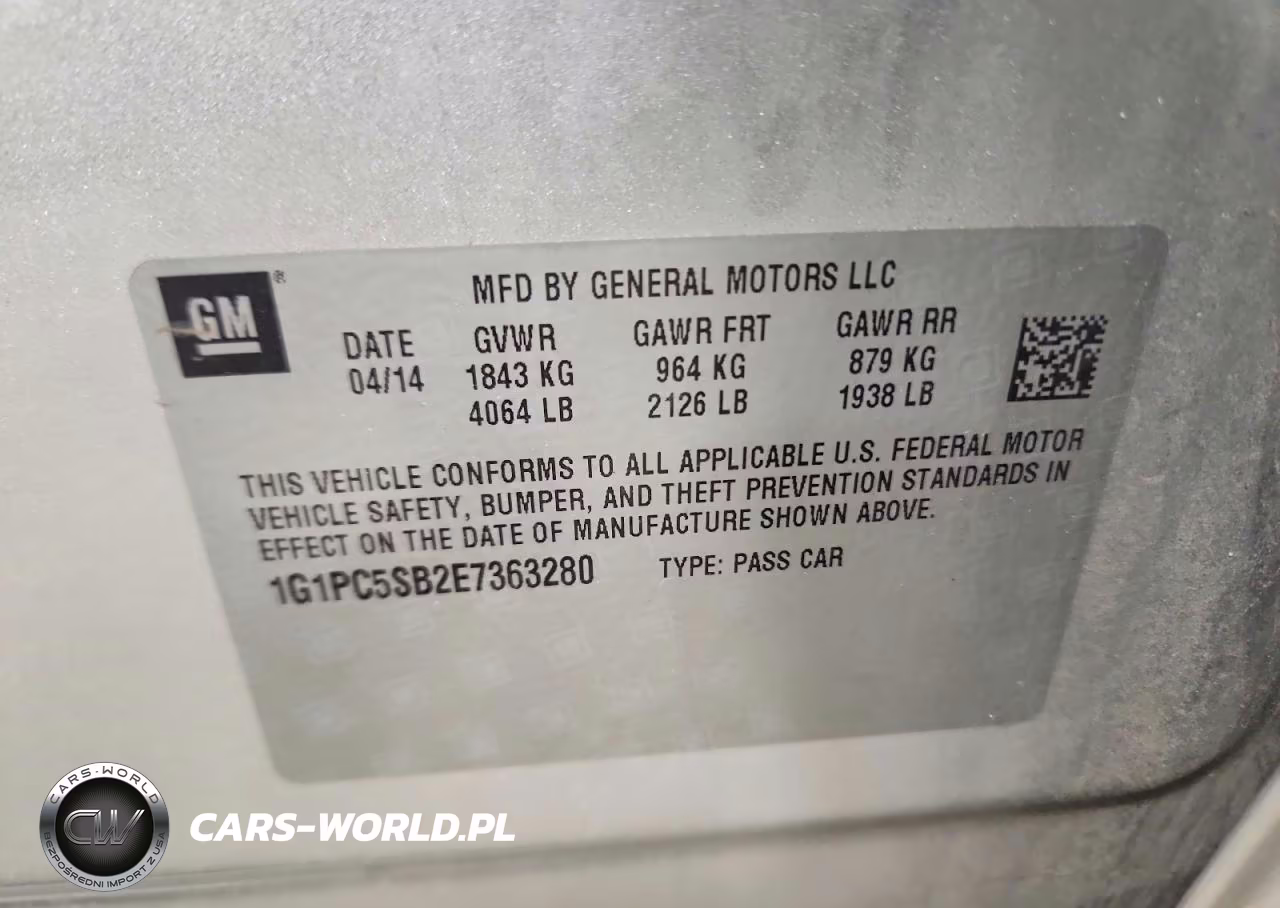 2014 Chevrolet Cruze Lt VIN:1G1PC5SB2E7363280 - 12