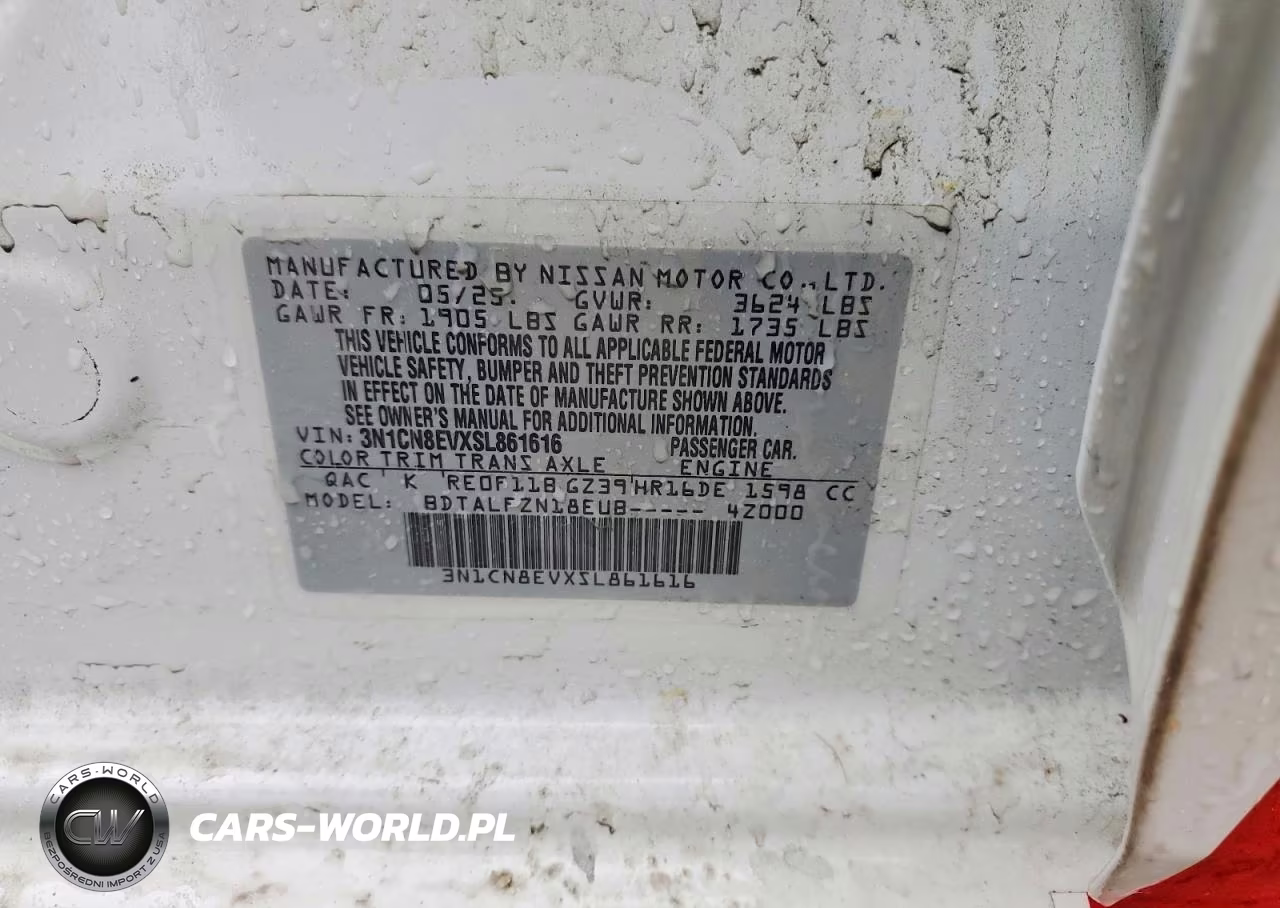 2025 Nissan Versa Sv VIN:3N1CN8EVXSL861616 - 12