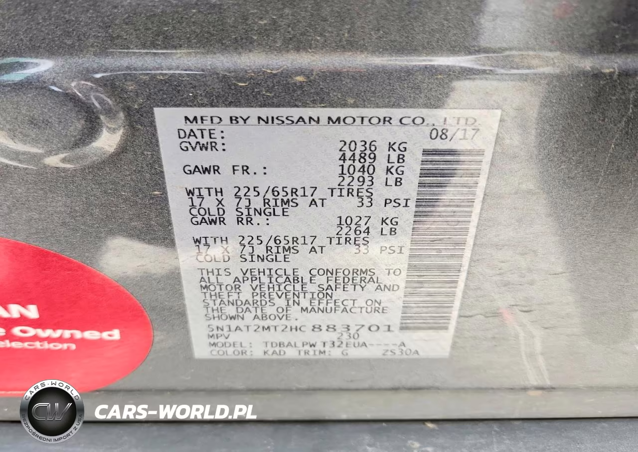 2017 Nissan Rogue S VIN:5N1AT2MT2HC883701 - 13