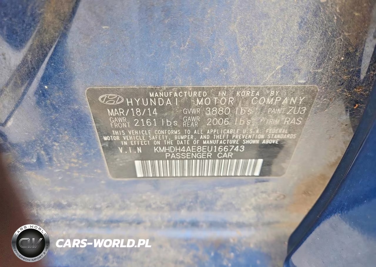 2014 Hyundai Elantra Se VIN:KMHDH4AE8EU166743 - 12