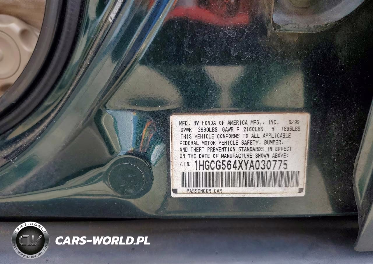 2000 Honda Accord Lx VIN:1HGCG564XYA030775 - 13