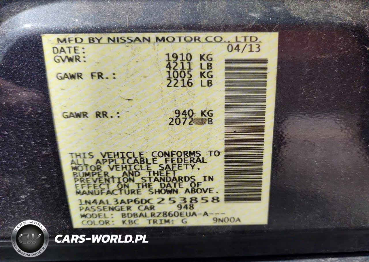 2013 Nissan Altima 2.5 VIN:1N4AL3AP6DC253858 - 12