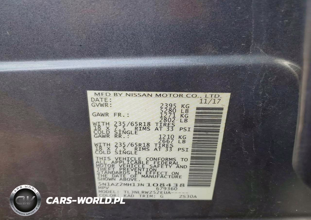 2018 Nissan Murano Sl VIN:5N1AZ2MH1JN108438 - 13