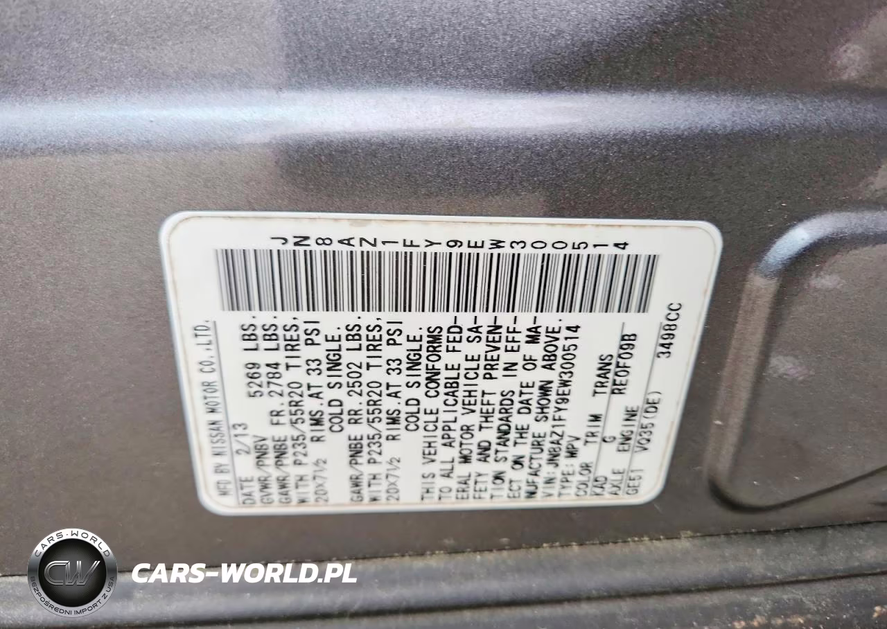 2014 Nissan Murano Crosscabriolet VIN:JN8AZ1FY9EW300514 - 12