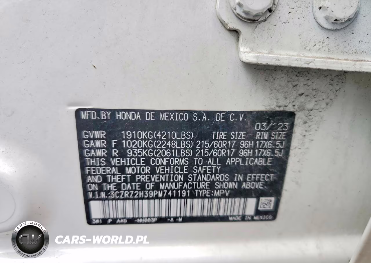 2023 Honda Hr-V Lx VIN:3CZRZ2H39PM741191 - 13
